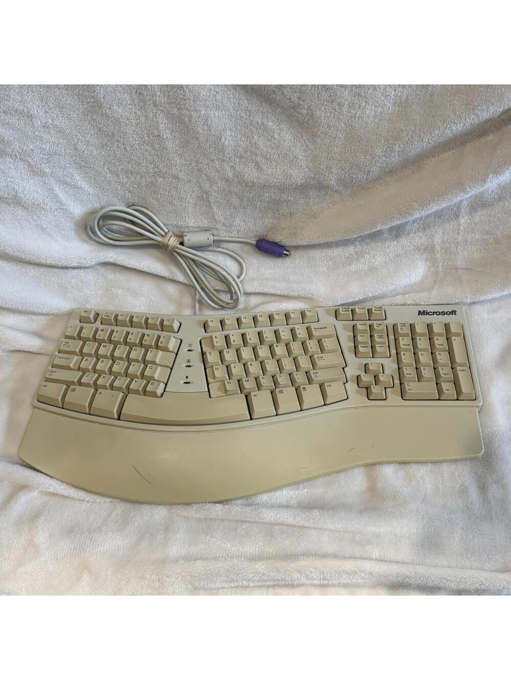 Vintage Microsoft Natural Ergonomic‎ Keyboard Elite PS2 X04-58559,E06401COMB